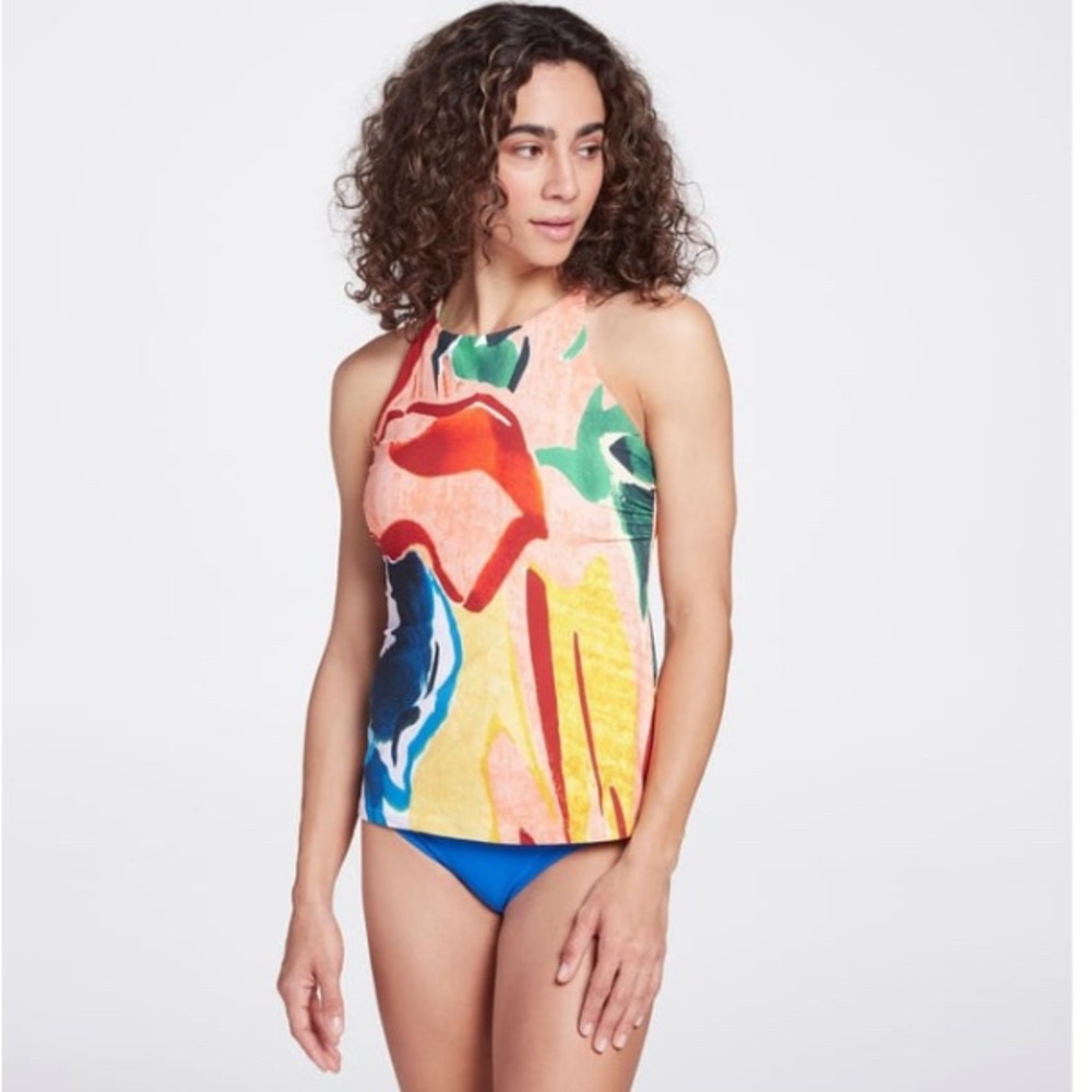 CALIA by Carrie Underwood Multicolor Swim Top
